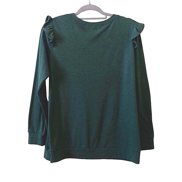 Gorgeous Green Ruffle Sweater - Picture 2 of 6